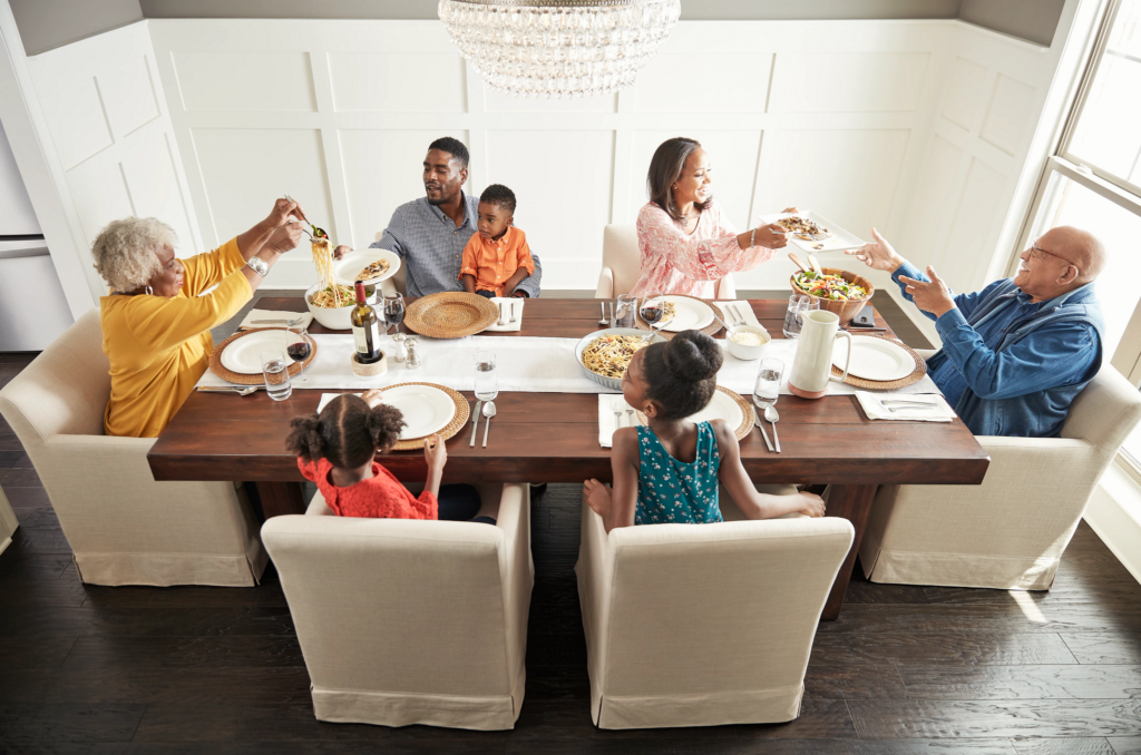 Family having breakfast at the dining table | Kopp's Carpet & Decorating